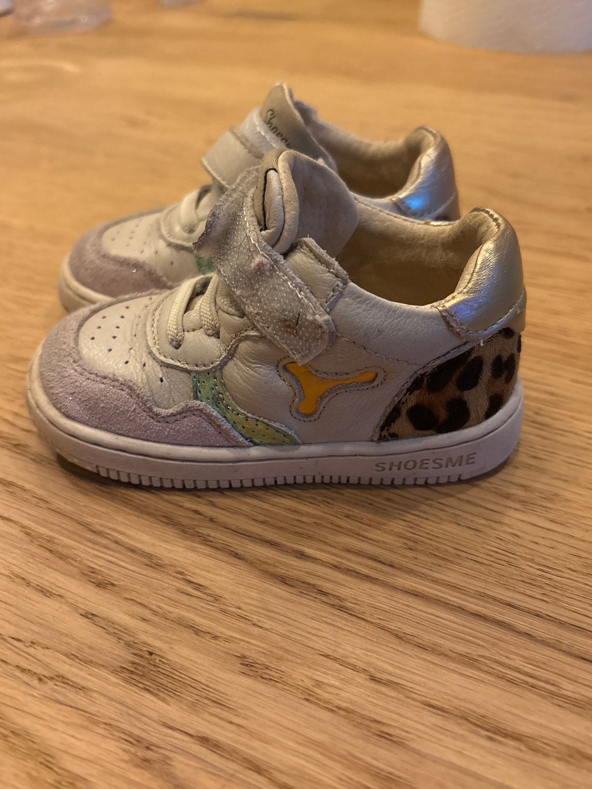 Shoesme babyschoenen maat 21, leer, luipaardprint, Ophalen of Verzenden, Gebruikt, Jongetje of Meisje, Schoentjes