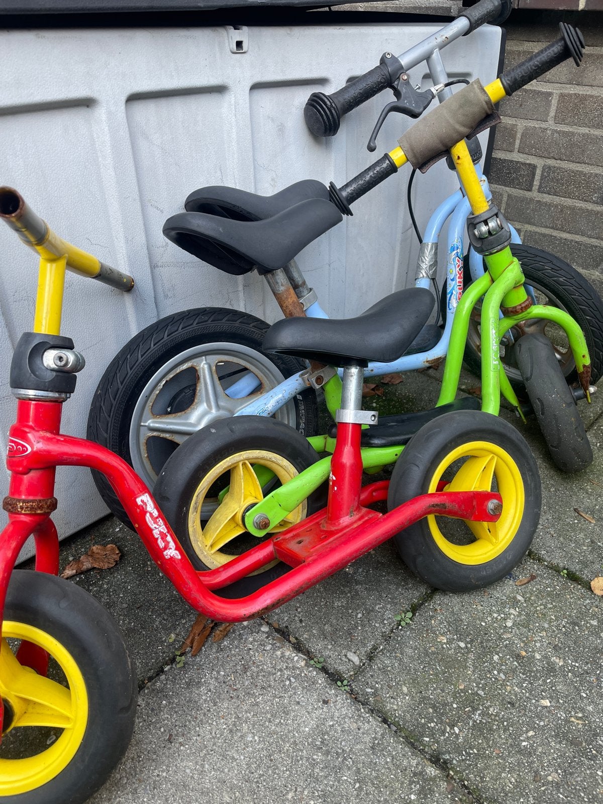 3 Puky loopfietsen - Blauw, groen, rood (opknappers), Ophalen, Gebruikt, Loopfiets