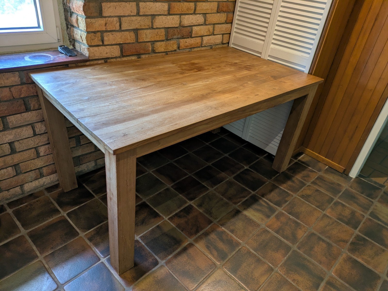 Teakhouten eettafel, Ophalen, Gebruikt