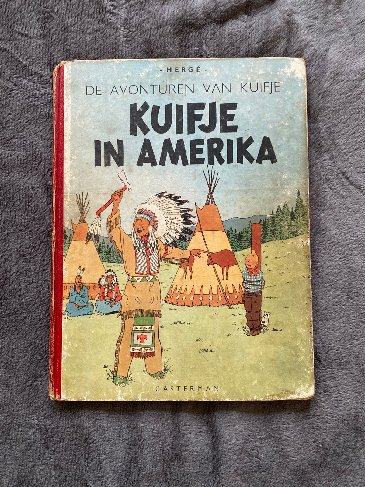 Kuifje in Amerika - Eerste druk 1947 - zeldzaam, Boeken, Eén stripboek, Ophalen of Verzenden, Gelezen