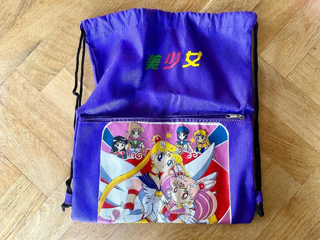 Vintage Sailor Moon String Rugzak, Ophalen of Verzenden, Zo goed als nieuw, Blauw, Overige typen