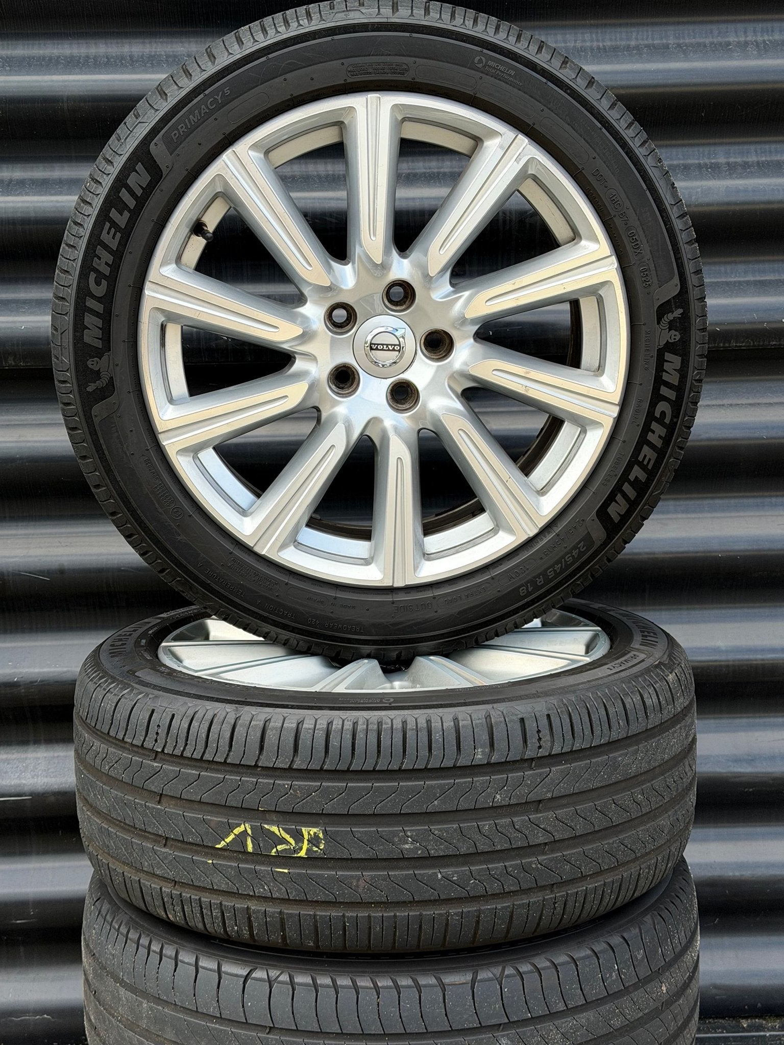 18” Orig Volvo V90 S90 Turbine velgen Michelin zomer Banden, Gebruikt, -, -, Banden en Velgen