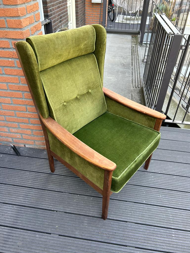 Vintage Fauteuil, Ophalen, Gebruikt, Minder dan 75 cm, Stof