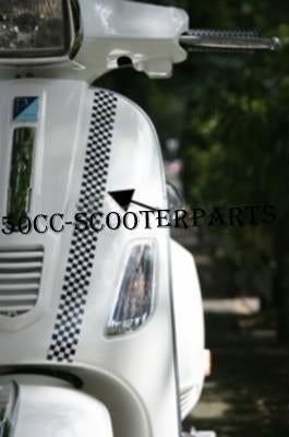 Sticker Vespa Voorscherm Striping Checkerflag Lx S Lxv 41749, Ophalen of Verzenden