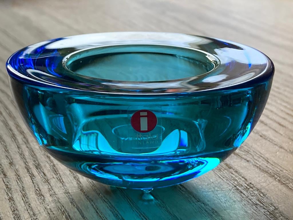 Iittala waxinelichthouder model Ballo aquablauw, Overige materialen, Blauw, Ophalen of Verzenden, Zo goed als nieuw
