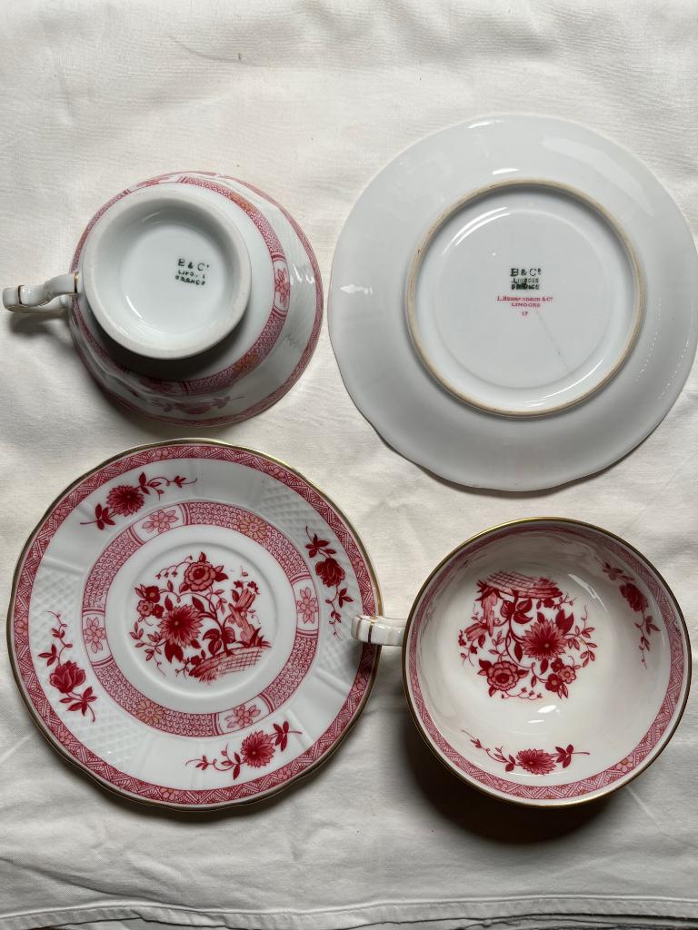 Limoges L. Bernardaud & Cie, pivoines roses, jaren 30, Ophalen of Verzenden