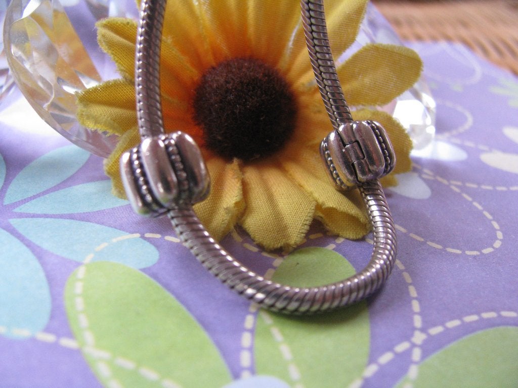 Pandora clip / stopper SET = 2 x 790446 = dots + ridges =, Pandora, Ophalen of Verzenden, Zo goed als nieuw, 2 of 3 bedels