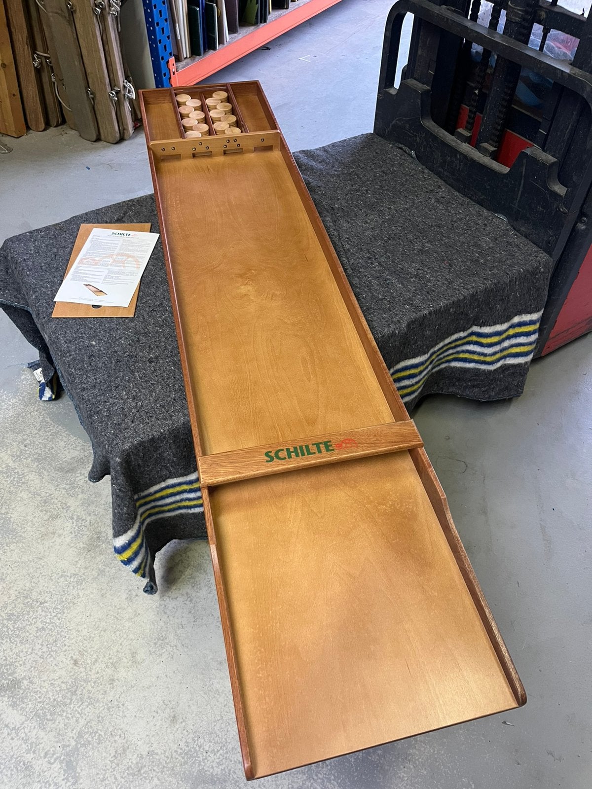 Schilte S240 Sjoelbak te koop slechts 1x gebruikt voor Event, Ophalen, Nieuw, Schilte