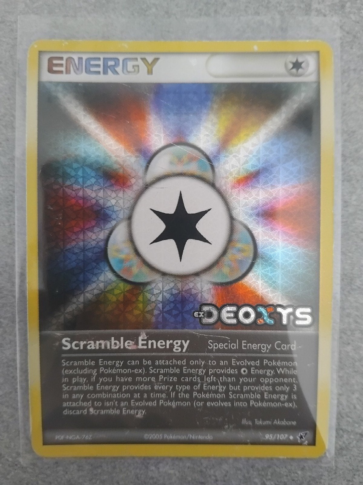 Pokémon Scramble Energy Deoxys Foil Kaart 95/107, Ophalen of Verzenden, Zo goed als nieuw, Losse kaart, Foil