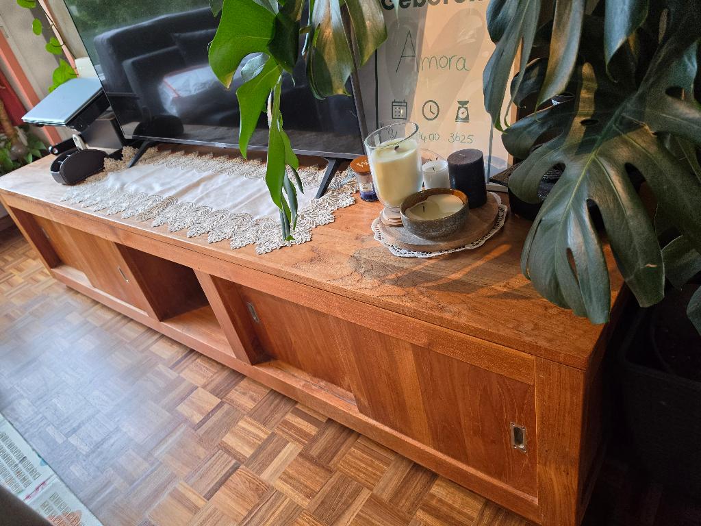 Tv stand, Ophalen, Gebruikt, 200 cm of meer, Wooden
