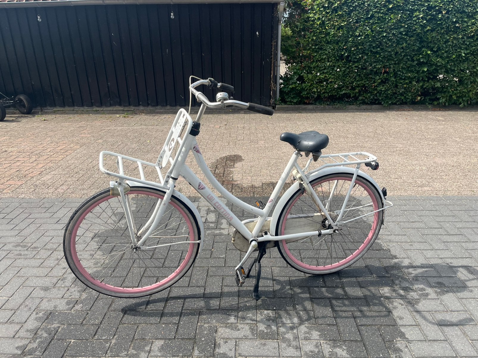 Witte cortina damesfiets, Terugtraprem, Gebruikt, Versnellingen, Ophalen