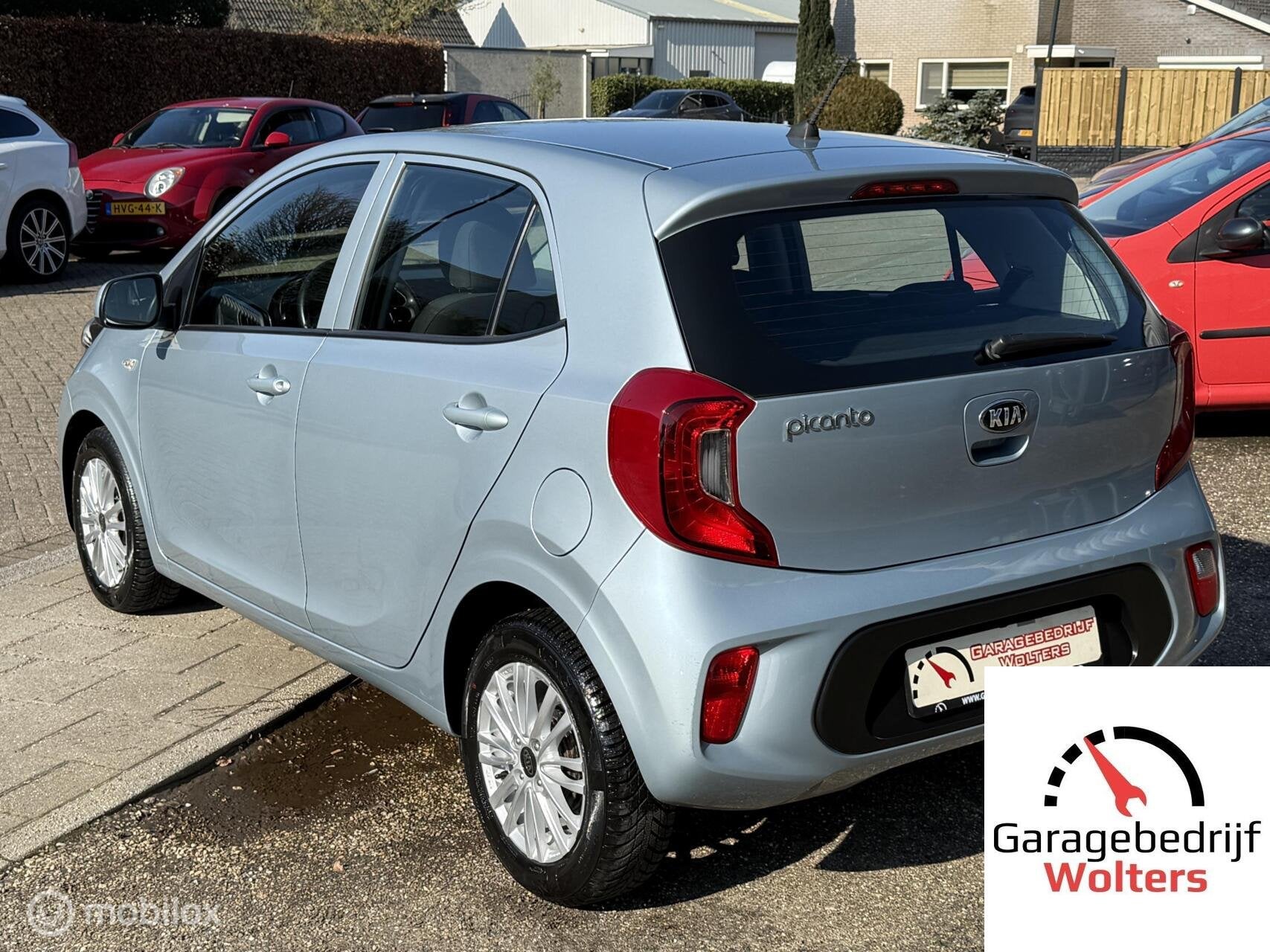 Kia Picanto 1.0 DynamicLine stoel+stuurwarm. 1e eign. lmv, Auto's, Voorwielaandrijving, Stof, Gebruikt, Zwart
