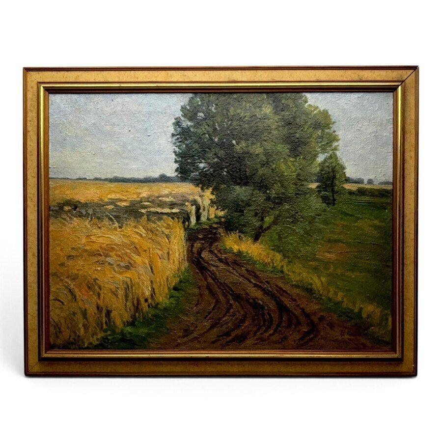 Berta Kaiser landschap met graanveld, Antiek en Kunst, Ophalen of Verzenden