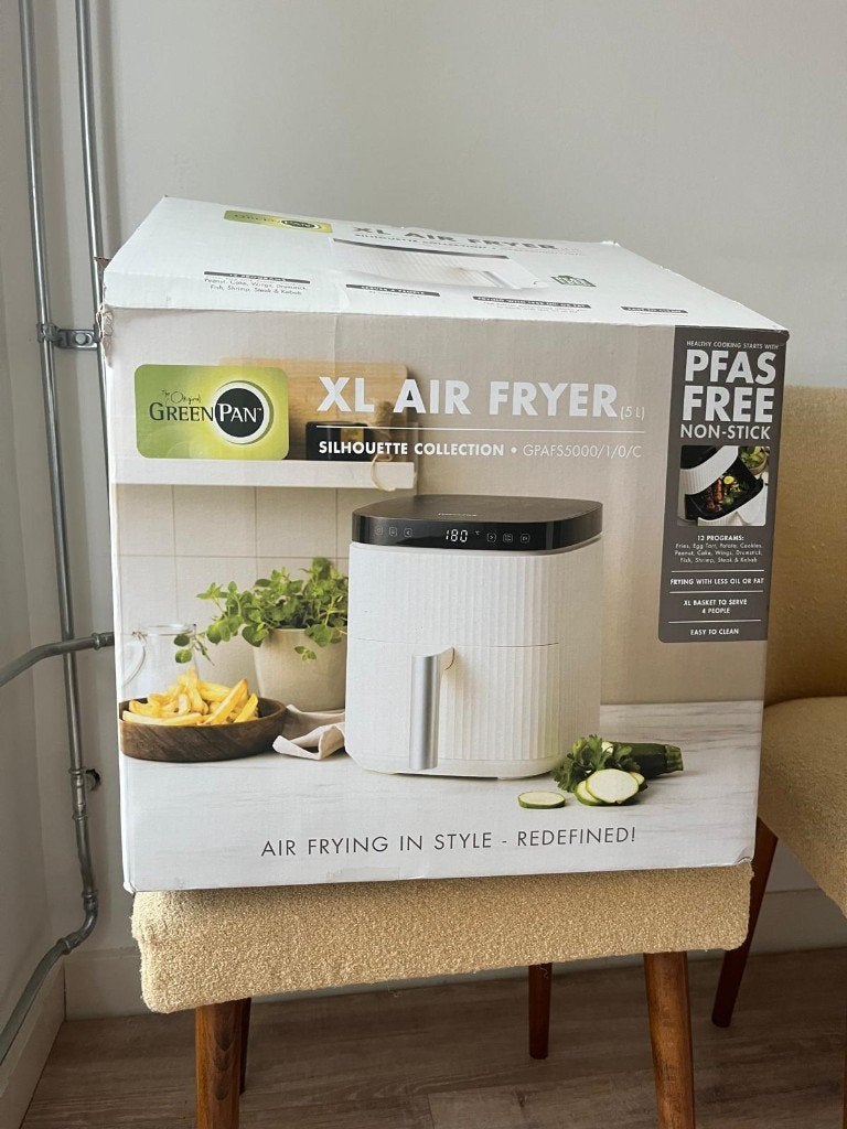 Greenpan Silhouette Air Fryer XL - 5L, Witgoed en Apparatuur, Airfryers, Ophalen of Verzenden, Zo goed als nieuw, Airfryer XL