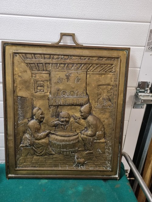 haardscherm antiek frans of belgisch gestempeld messing, Ophalen of Verzenden, 'T Olde Gre-j, Info@toldegrej.nl, Endepoelstraat 20f Didam