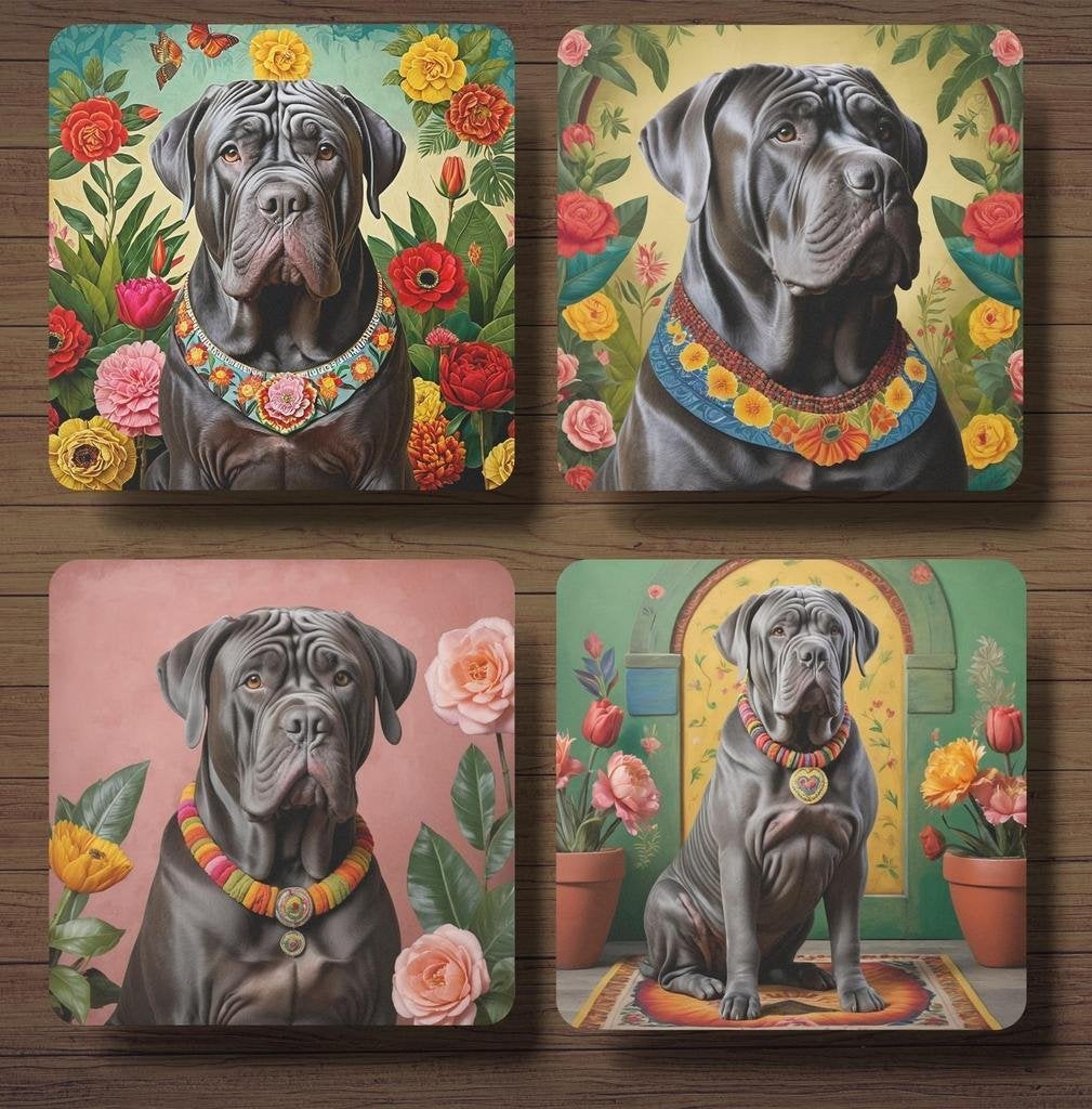 Mastino Frida Kahlo onderzetters met houder, Ophalen of Verzenden, Nieuw
