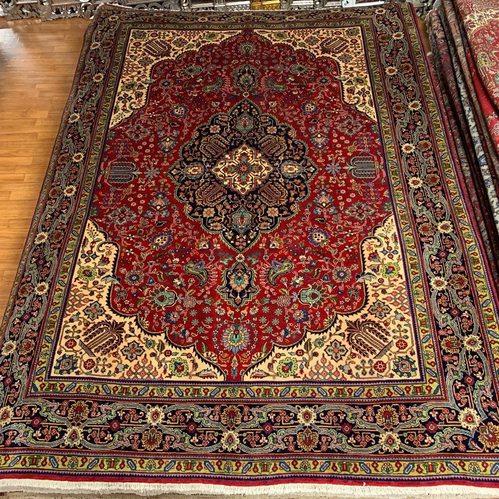 perzisch tapijt tabriz – 351 x 257 cm – Gratis bezorgd, TTM Wonen, Meubels – (Perzische) Tapijten en Woonaccessoires, Blauw, Gebruikt