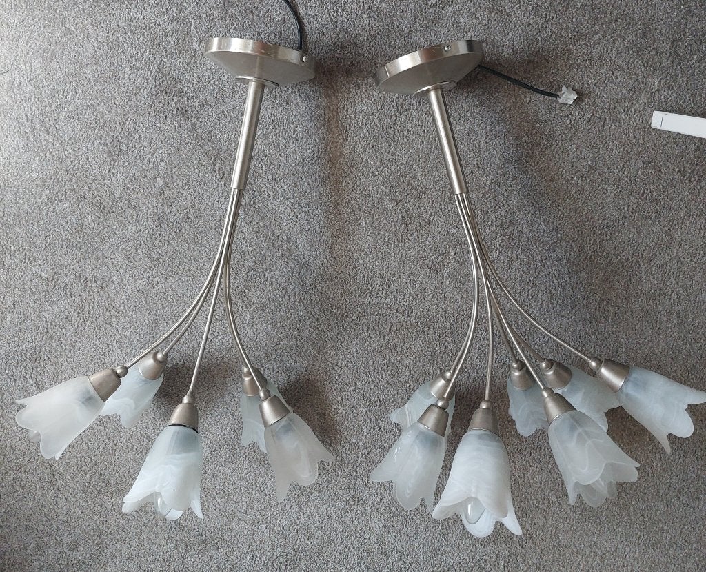 Hanglampen kelken, Ophalen, Gebruikt, Glas, E14 (klein)