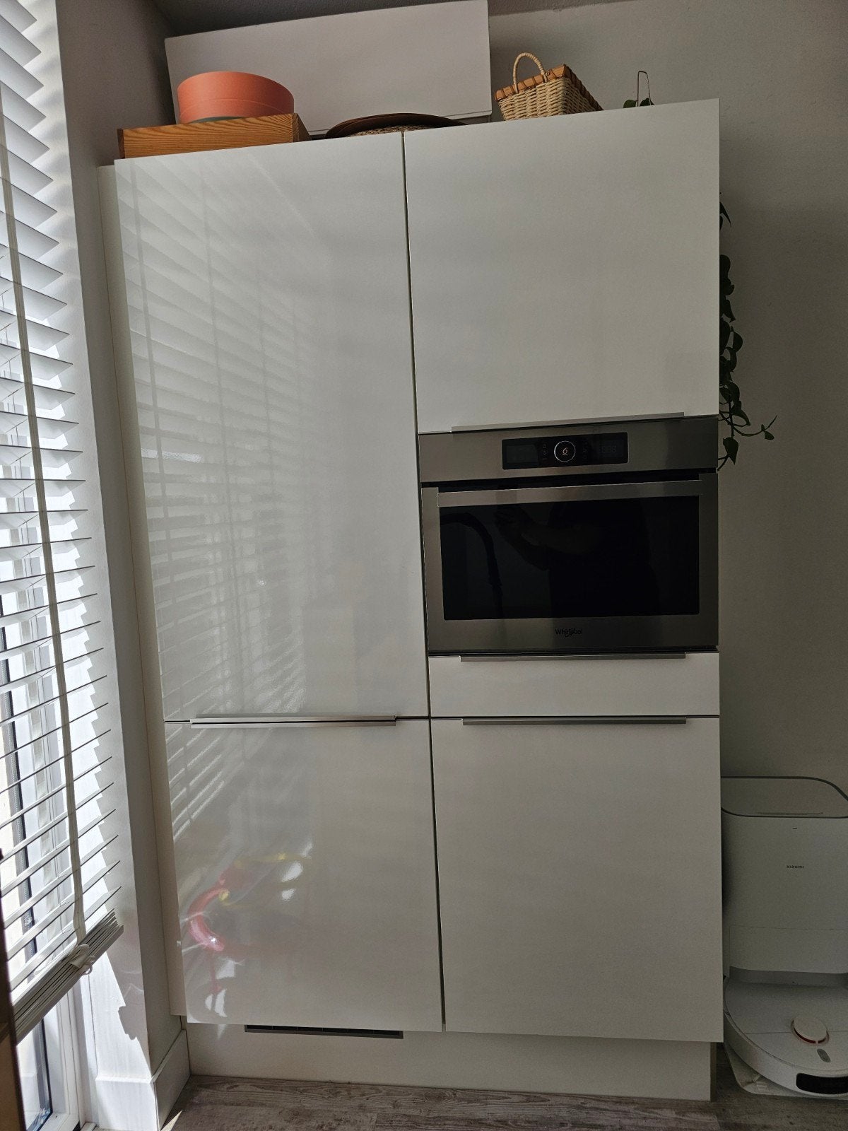 Keuken (2 hoge kasten en schiereiland)., Huis en Inrichting, Keuken | Complete keukens, Ophalen, Gebruikt, Wit, Overige typen