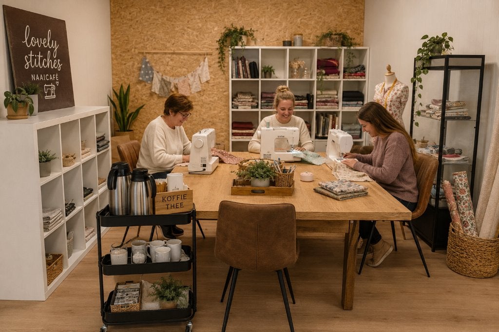 Naaicafé in Opende | Creatief & Gezellig samen naaien, Ophalen, Info@lovelystitches.nl, Nieuw, Lovely stitches
