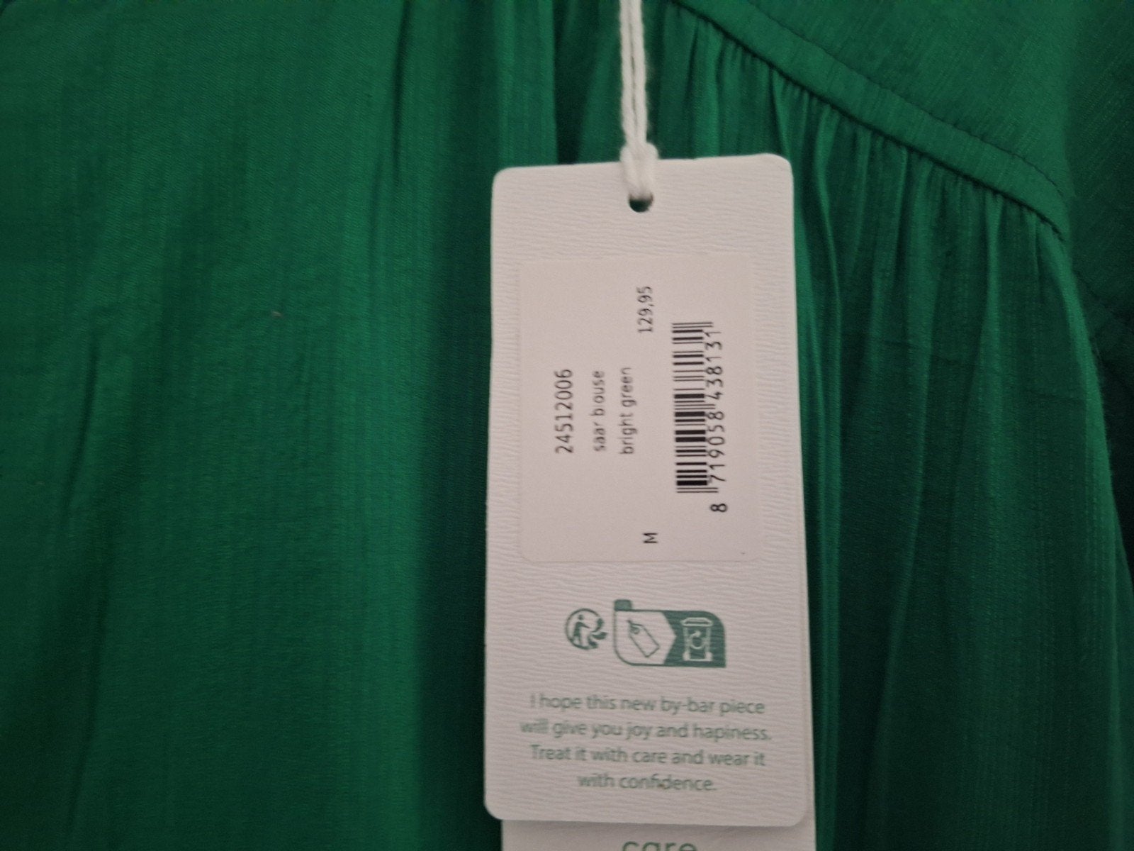 Nieuwe groene blouse van By-Bar, maat M, Kleding | Dames, Blouses en Tunieken, Maat 38/40 (M), Nieuw, Ophalen of Verzenden, By-Bar