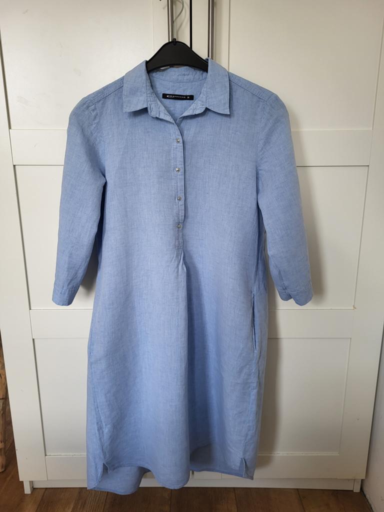 Expresso tuniek / jurk lichtblauw mt. 38 zgan. linnen/katoen, Maat 38/40 (M), Ophalen of Verzenden, Zo goed als nieuw, Boven de knie