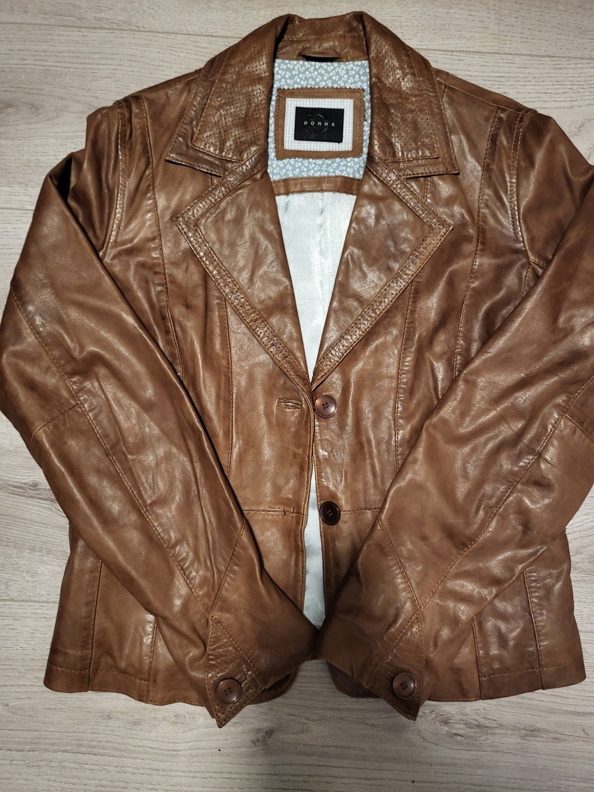 Leren jasje Donna - Bruin - Maat 40 (M), Kleding | Dames, Maat 38/40 (M), Bruin, Ophalen of Verzenden, Zo goed als nieuw