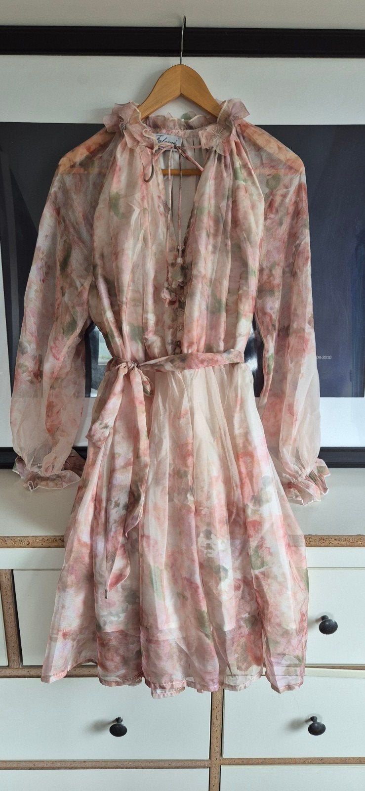 Feestelijke jurk maat M met bloemenprint, Maat 38/40 (M), Faberge, Ophalen of Verzenden, Zo goed als nieuw