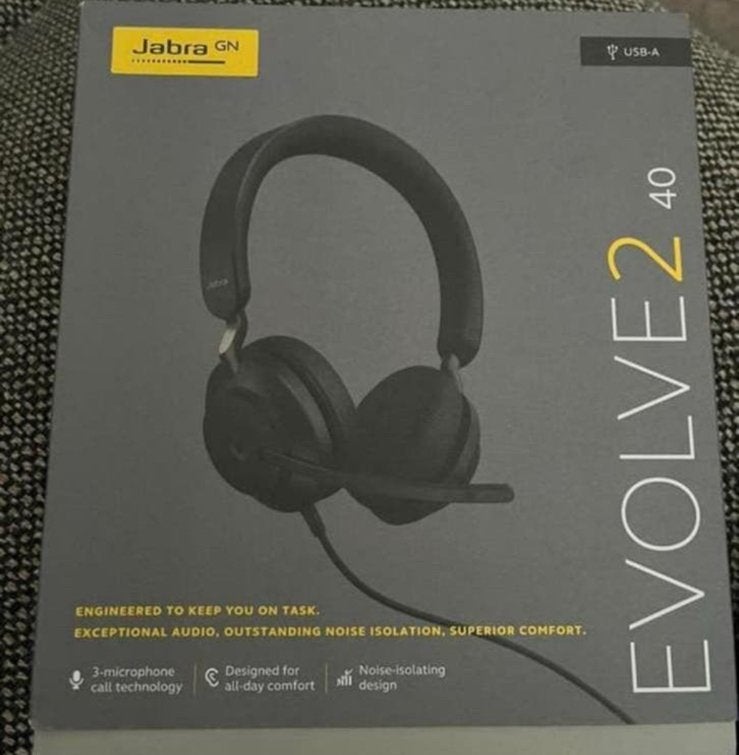 Jabra Evolve2 40 headset, Computers en Software, Headsets, Nieuw, On-ear, Ophalen of Verzenden, Inklapbare microfoon