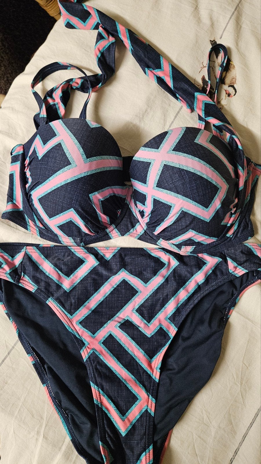 tc wow bikini Broekje 42/top 44D, Blauw, Tc wow, Ophalen of Verzenden, Zo goed als nieuw