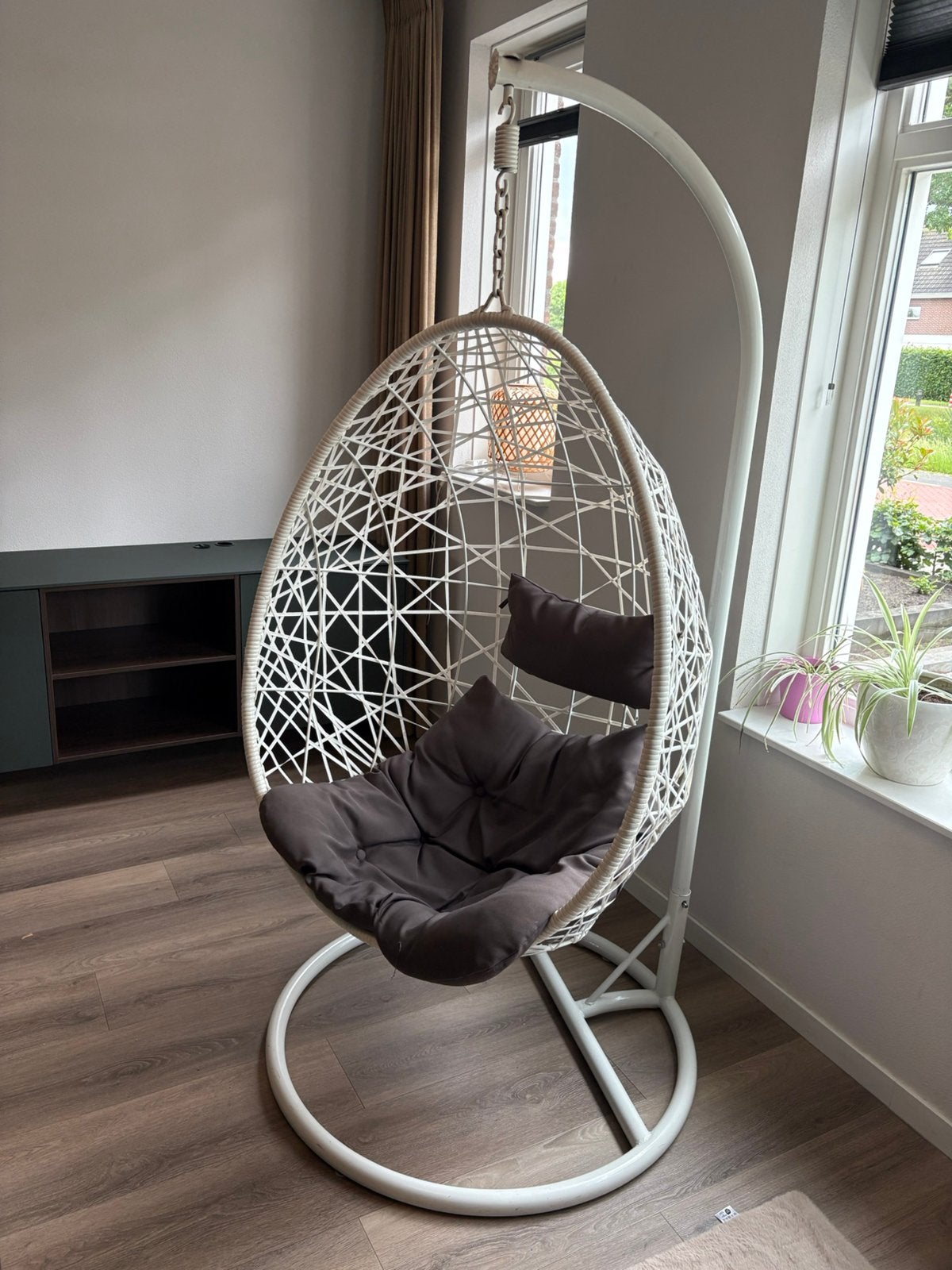 Egg chair hangstoel wit, Ophalen, Gebruikt