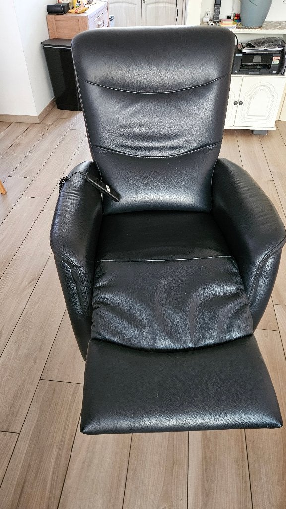 Foto 9 van Leren relaxfauteuil met elektrische functie