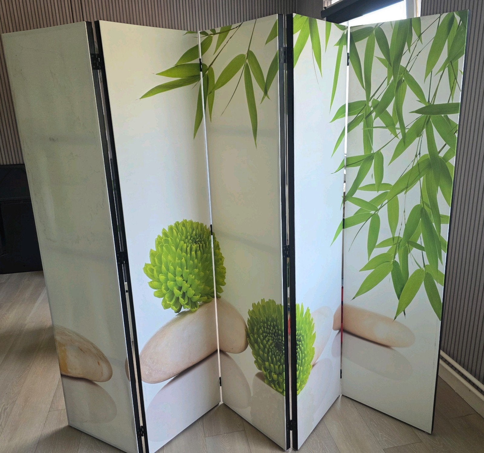 Kamerscherm met bamboe en bloemenprint, Ophalen, Gebruikt