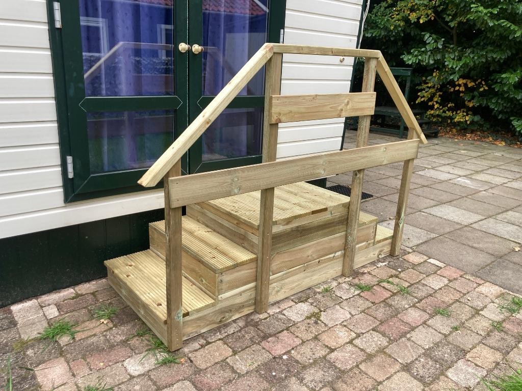 Opstap of bordes trap voor caravan of chalet IN ELKE MAAT, Ophalen of Verzenden, Nieuw