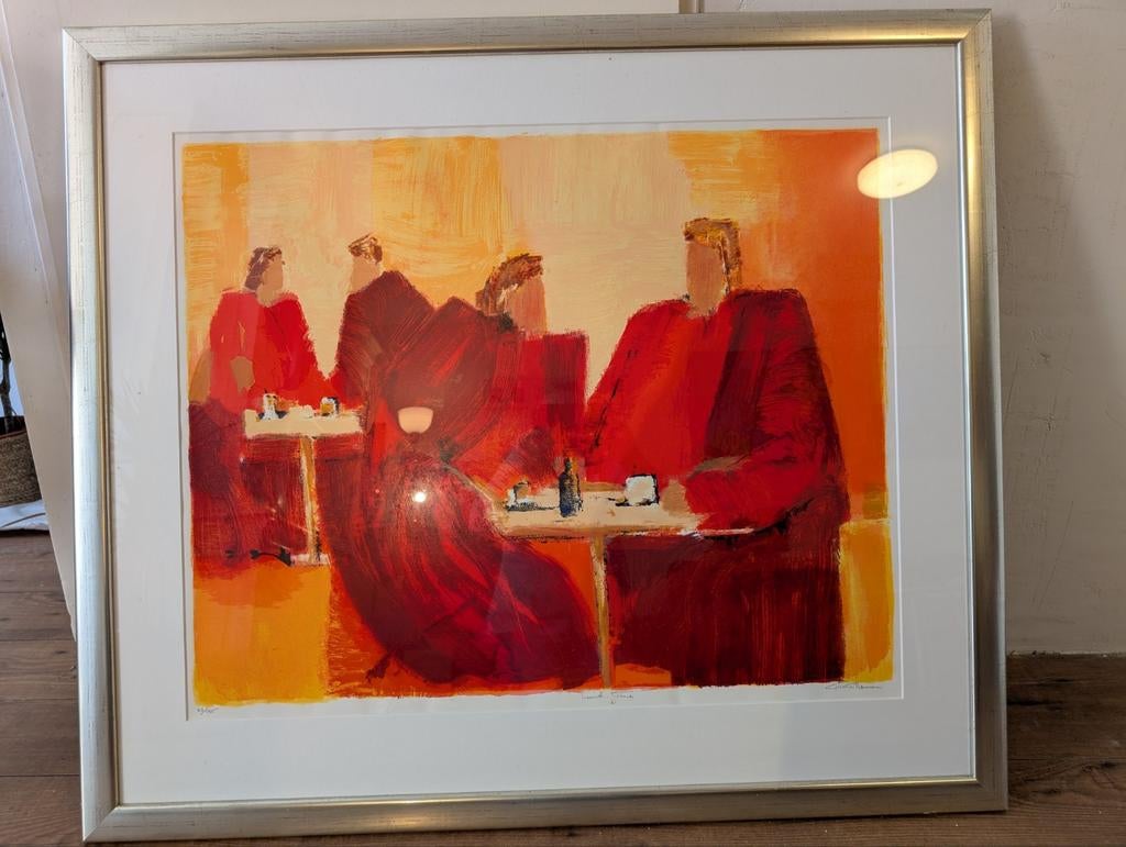 Originele zeefdruk 23/125 Lunch Time van Wil Willemsen, Ophalen