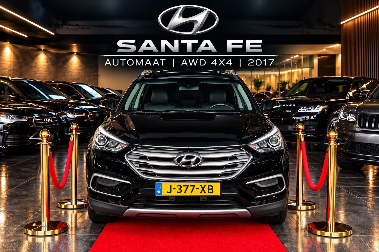 Hyundai Santa Fe AWD 2.4 AUTOMAAT PETROL ! 107.000 !, Auto's, Santa Fe, Gebruikt, 2359 cc, Zwart