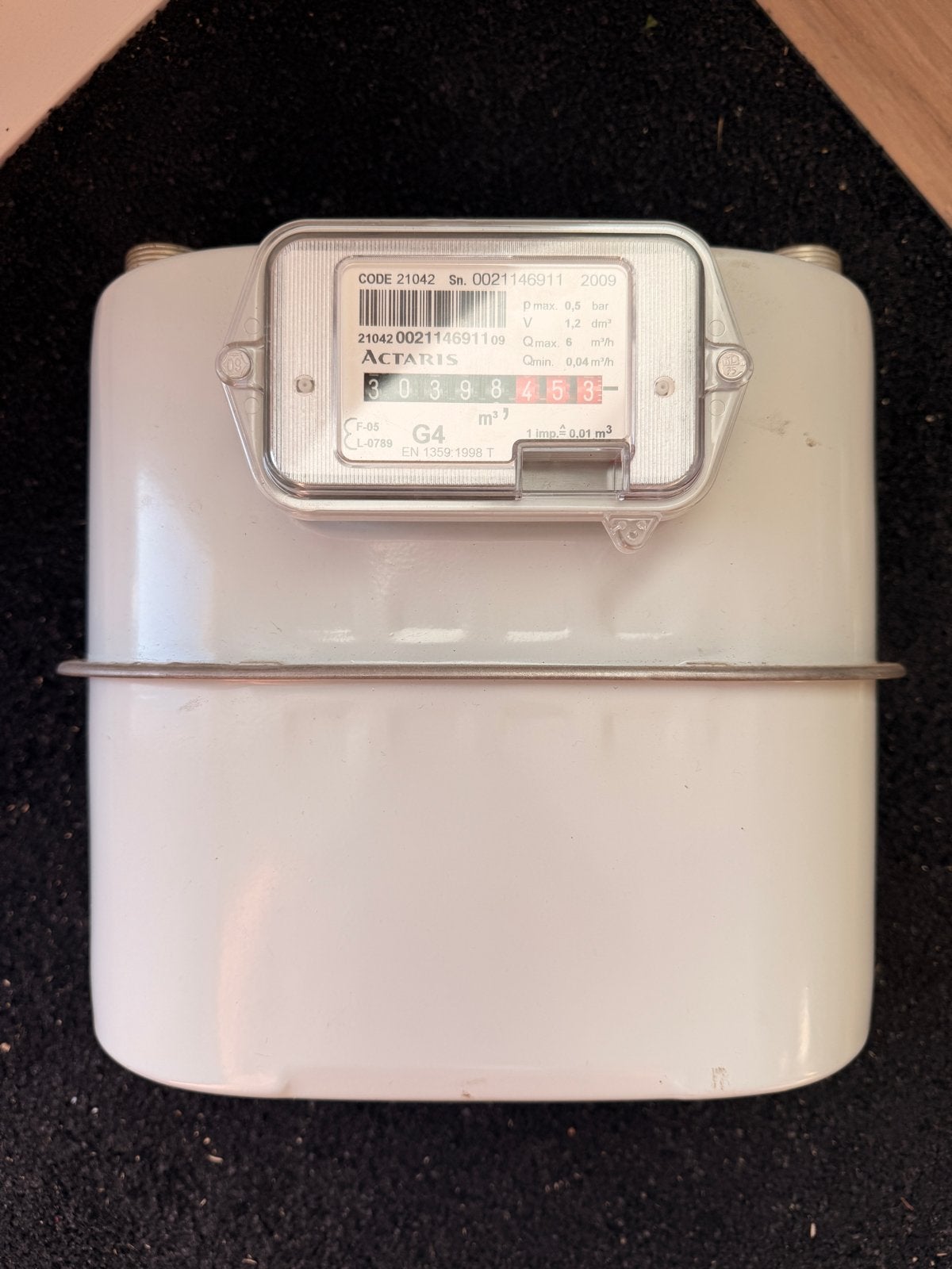 Gas meter G4 model - Actaris 2009, Ophalen of Verzenden, Gebruikt