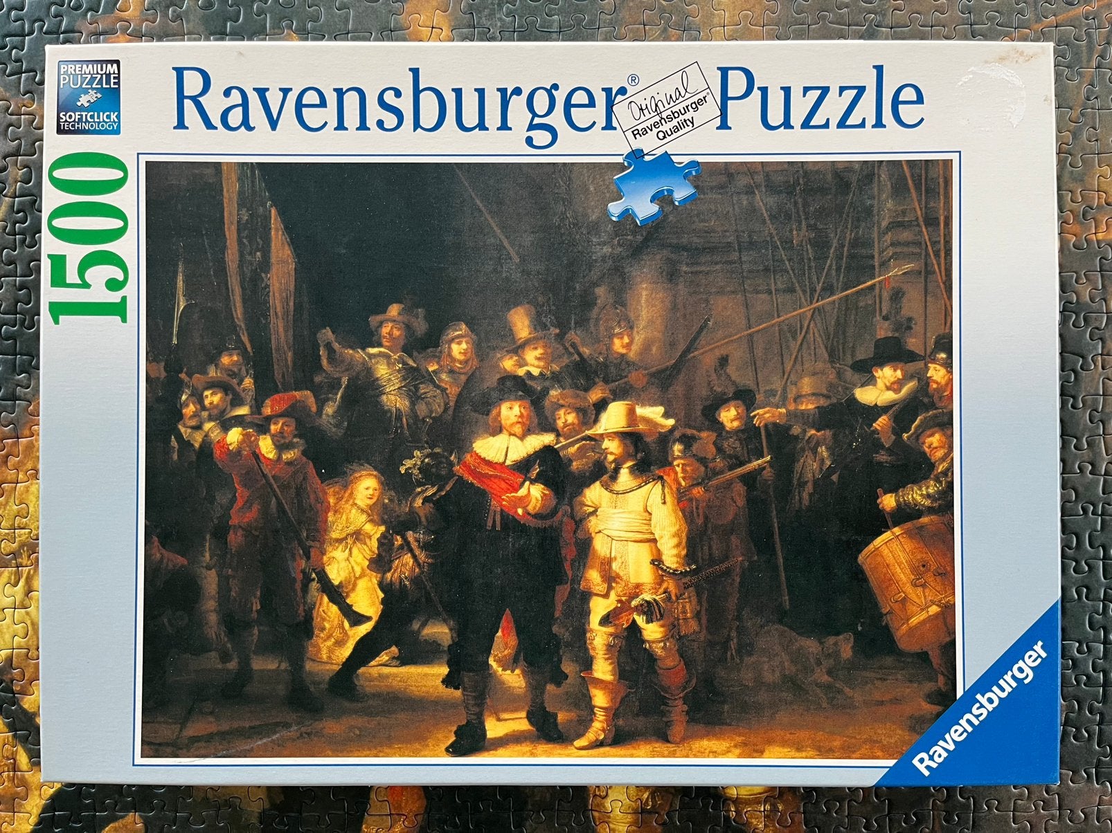 Ravensburger puzzel De Nachtwacht 1500 stukjes, compleet, Ophalen of Verzenden, 500 t/m 1500 stukjes, Gebruikt, Legpuzzel
