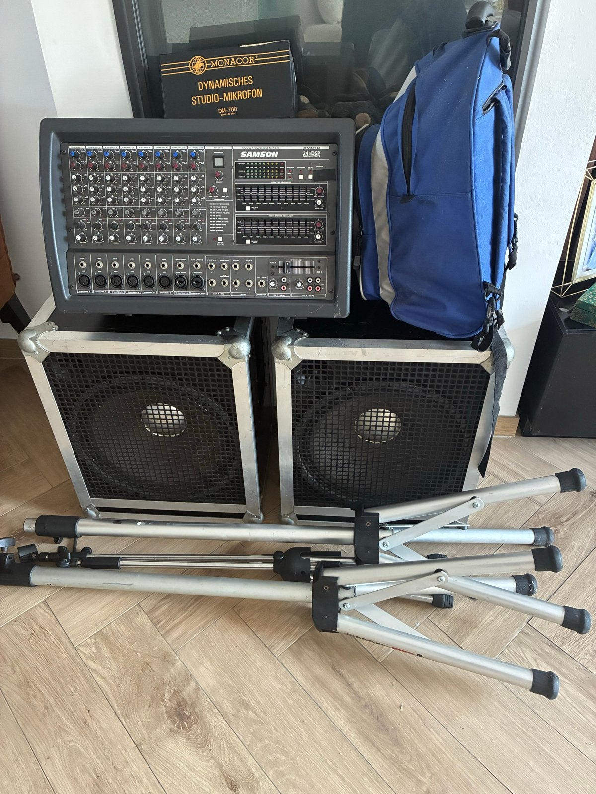 Complete Samson Power Mixer Geluidsinstallatie met Speakers, Muziek en Instrumenten, Mengpanelen, Ophalen, Gebruikt, 10 tot 20 kanalen
