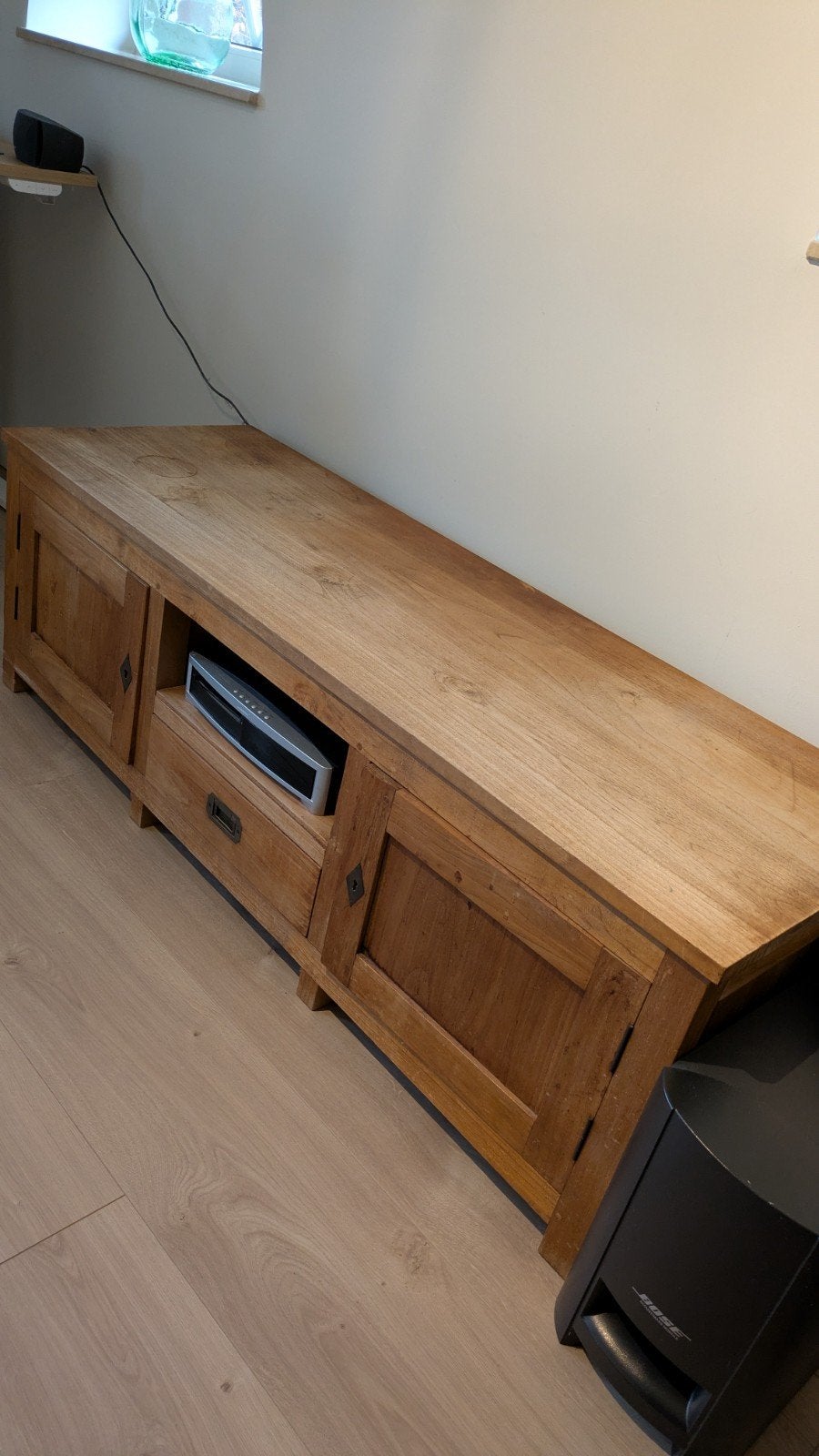 TV meubel teakhout, Ophalen, Gebruikt, Teakhout, Minder dan 100 cm