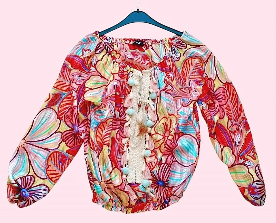 Super leuke vrolijk gebloemde gypsy blouse!! (NIEUW!), Ophalen of Verzenden, Nieuw, Maat 36 (S), Roze