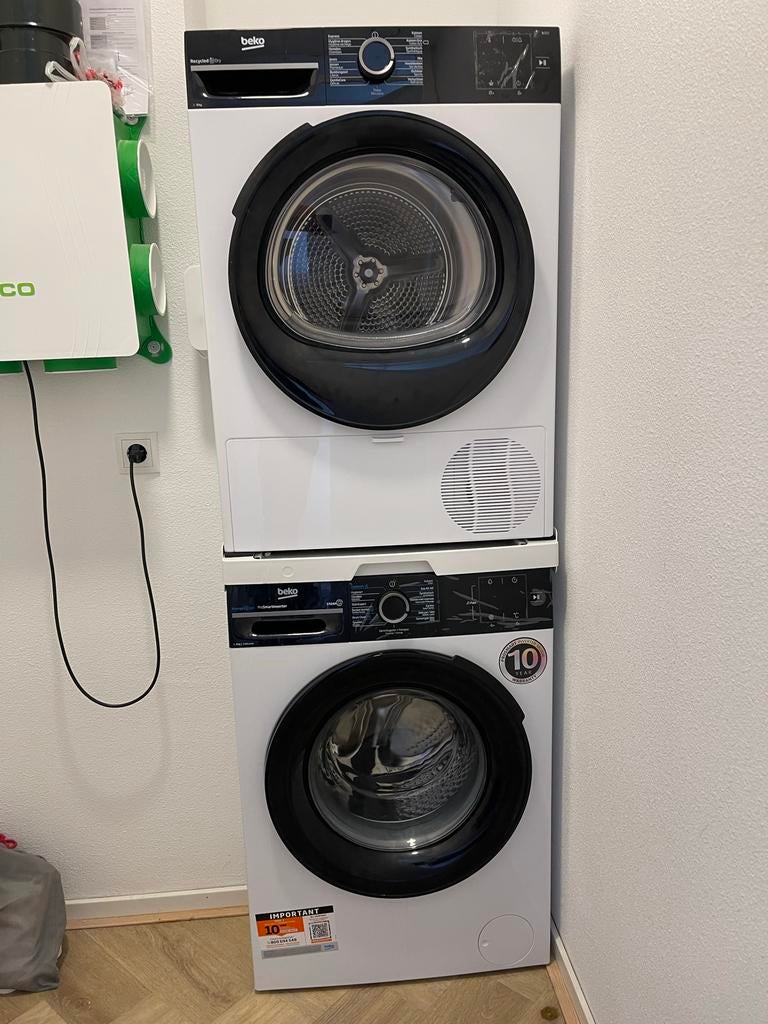 Beko Wasmachine & Droger Set - Nieuwstaat, 10+ mnd garantie, 6 tot 8 kg, Ophalen, Zo goed als nieuw, Minder dan 85 cm