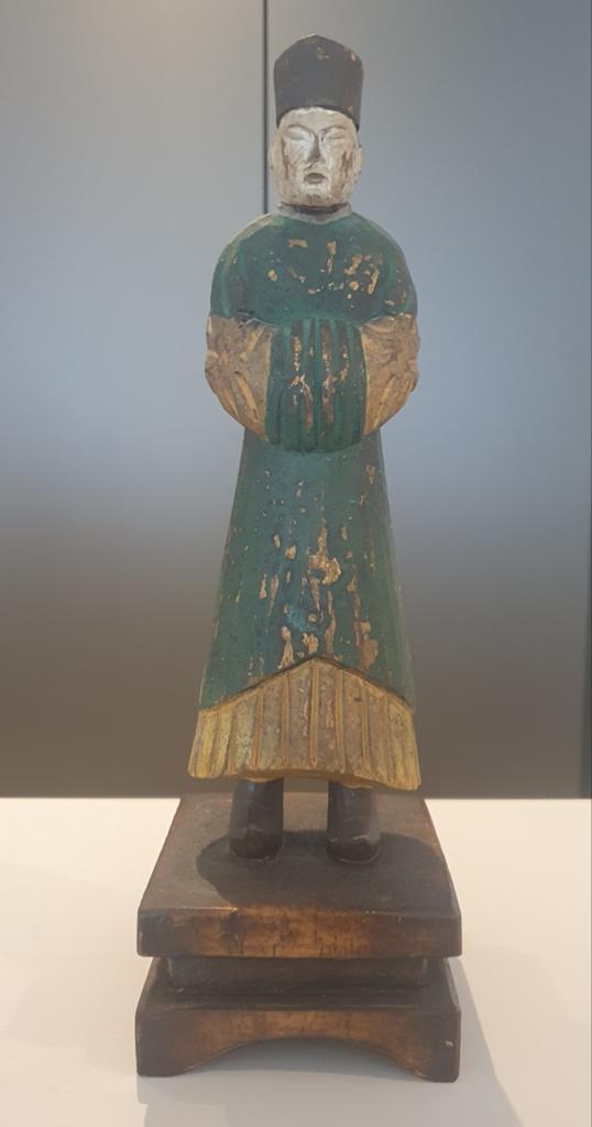 Polychroom houten beeld Taoistische priester 19 eeuw Qing, Antiek en Kunst, Ophalen of Verzenden