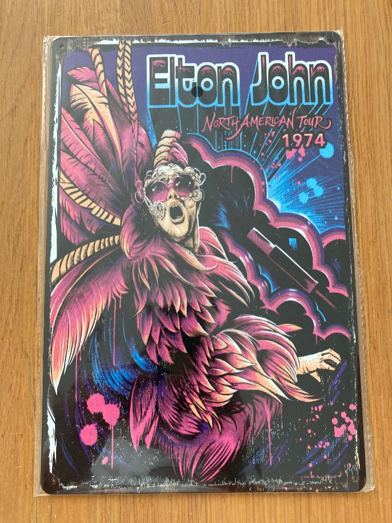 Elton John poster metaal, Verzamelen, Posters, Ophalen of Verzenden, Nieuw, A1 t/m A3, Film en Tv