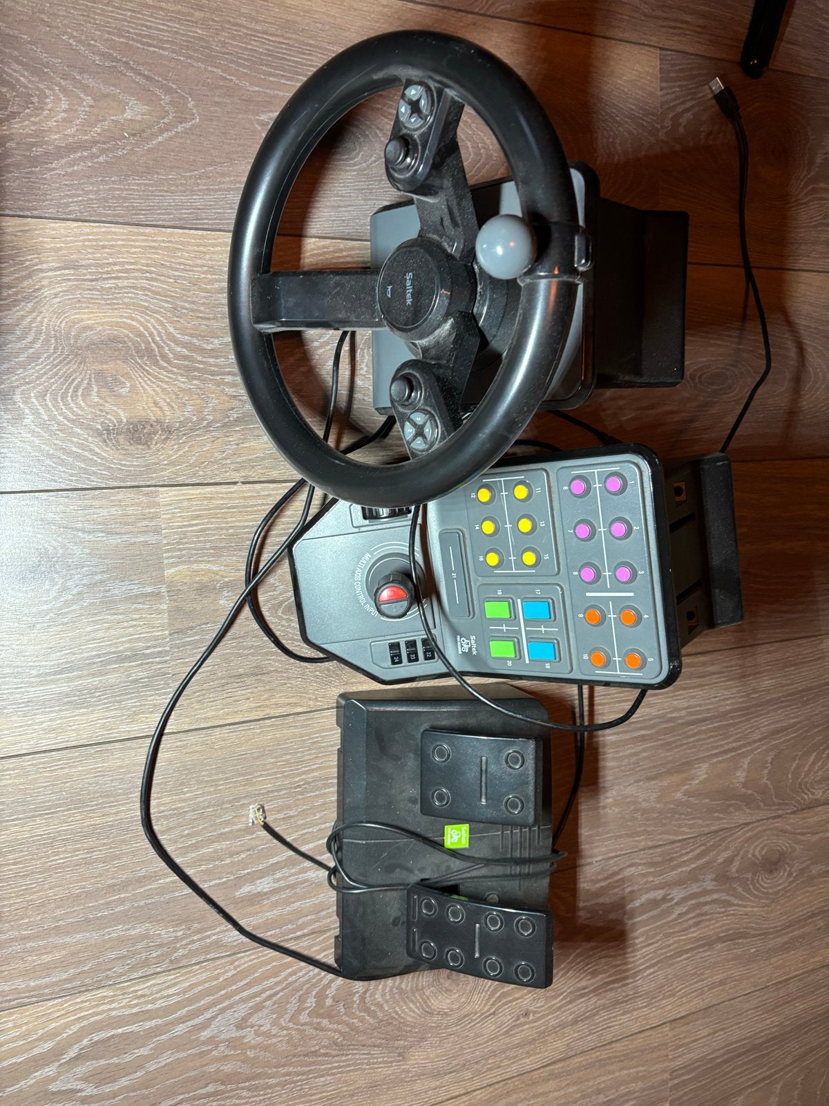 Saitek stuurwiel, pedalen en besturingspaneel voor PC en PS, Gebruikt, 1 speler, Ophalen of Verzenden, Vanaf 7 jaar