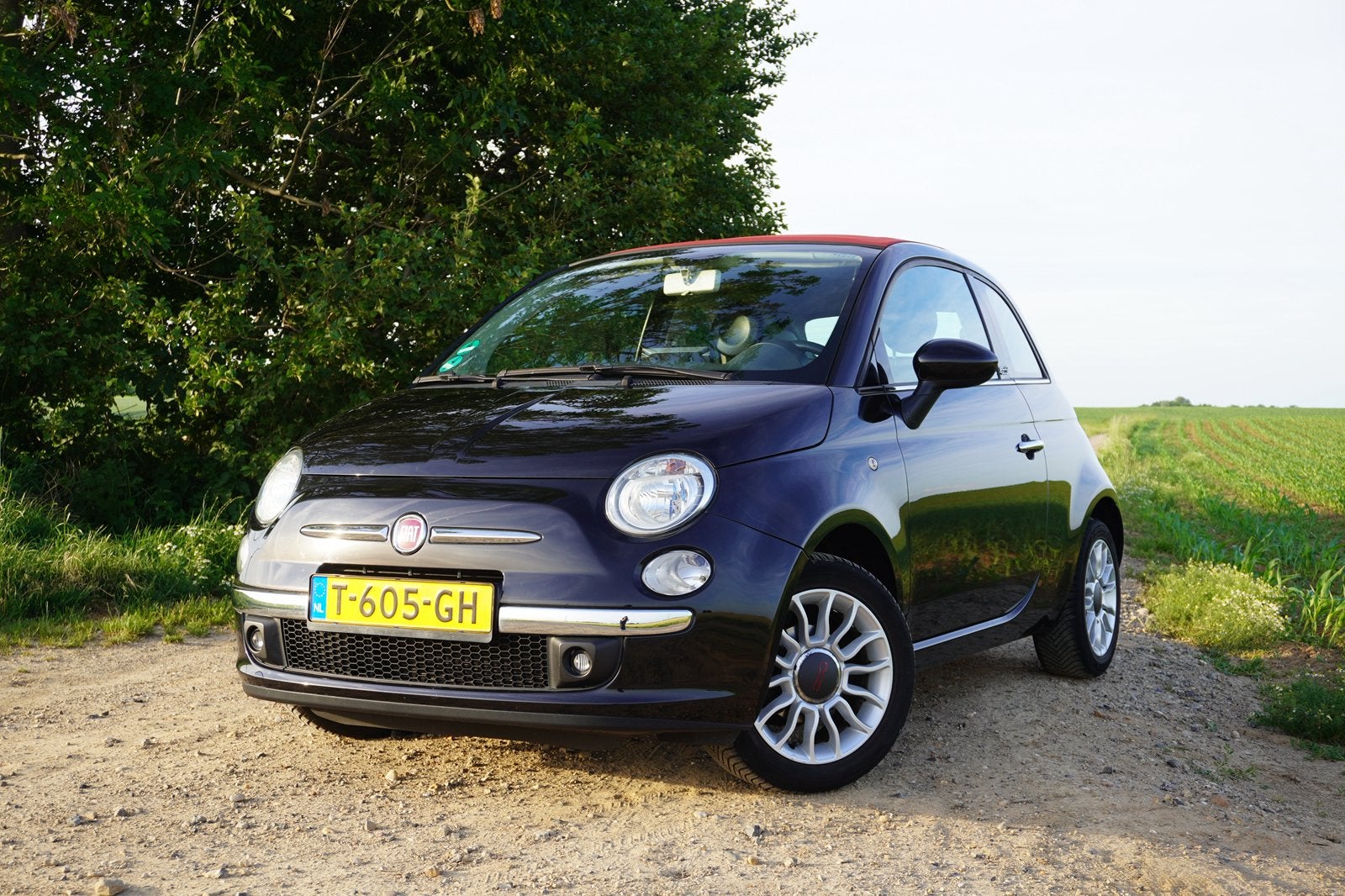 Fiat 500 1.2 C 2013 Zwart Alpine scherm Carplay, Auto's, Voorwielaandrijving, 4 cilinders, Cabriolet, Leder en Stof