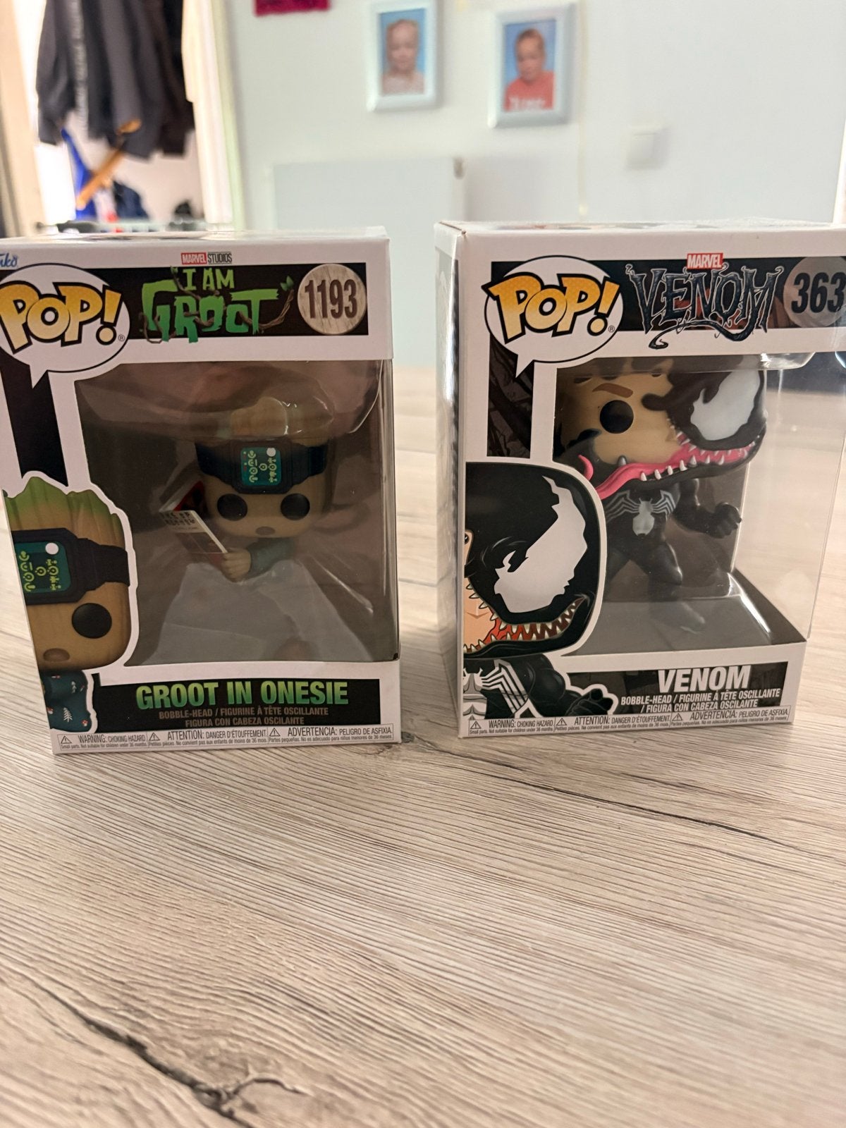 Funko Pop! Marvel: Groot in Onesie (1193) & Venom (363), Verzamelen, Ophalen of Verzenden, Zo goed als nieuw