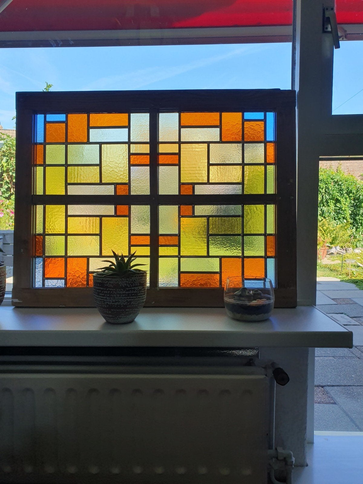 Prachtig gerestaureerd glas in lood raam, Ophalen