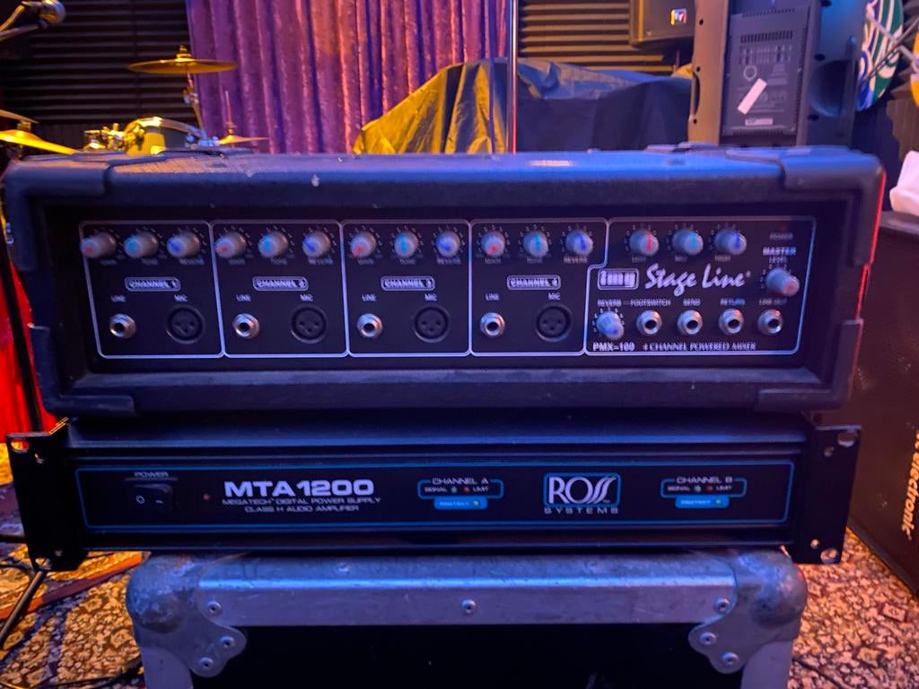 Stage Line PMX-100 Powered Mixer, Muziek en Instrumenten, Mengpanelen, Ophalen, Gebruikt