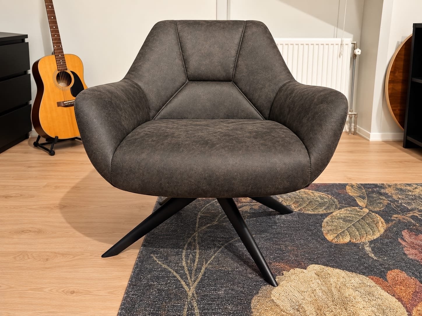 LeenBakker fauteuil Mace grijs, Ophalen of Verzenden, Gebruikt, 75 tot 100 cm, Stof
